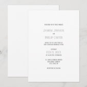 Einfaches graues Design - Einladung zur Hochzeit (Vorne/Hinten)