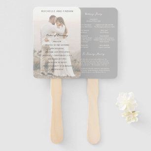Einfaches graues elegantes Hochzeitsprogramm Fächer