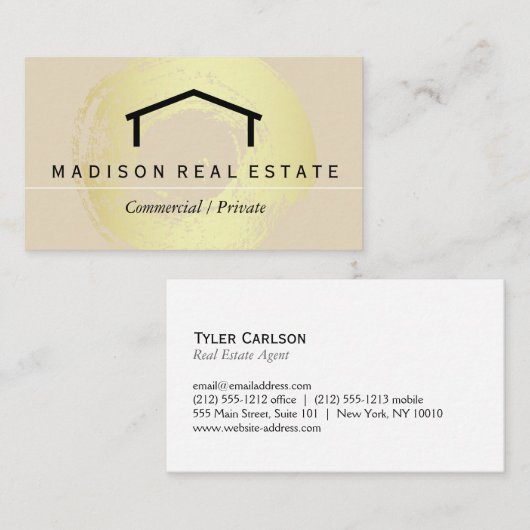 Einfaches (graues) / House-Logo Visitenkarte (Vorne/Hinten)