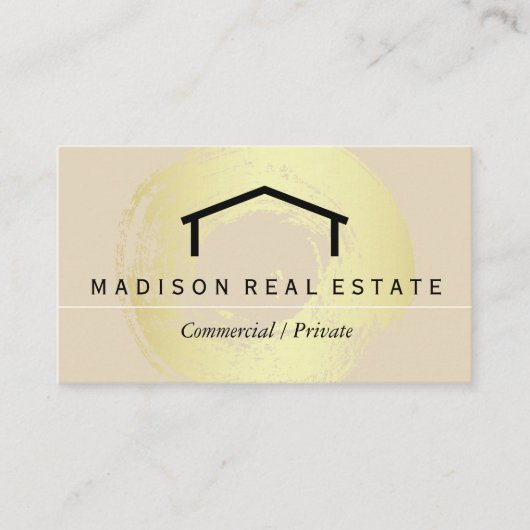 Einfaches (graues) / House-Logo Visitenkarte (Vorderseite)