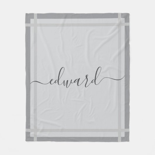 Einfaches graues Individuelle Name Fleecedecke (Vorderseite)