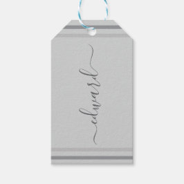 Einfaches graues Individuelle Name Geschenkanhänger