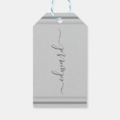 Einfaches graues Individuelle Name Geschenkanhänger (Rückseite)