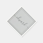 Einfaches graues Individuelle Name Serviette (Ecke)