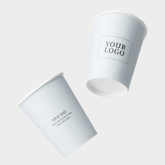 Einfaches graues minimalistisches Geschäftslogo Cu Pappbecher