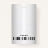Einfaches graues Ombre Logo Barcode ID Foto Abzeic Ausweis (Rückseite)