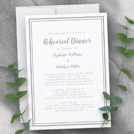 Einfaches graues Probe-Dinner Einladung