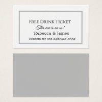 Einfaches graues Schlichtes Ticket Drink