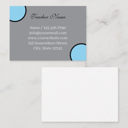 einfaches Graulehrertempel Visitenkarte (Vorne/Hinten)