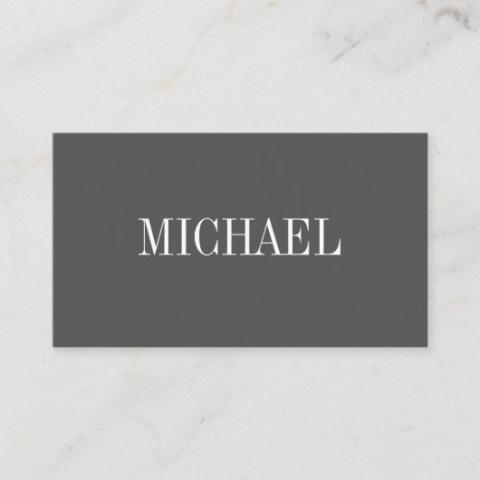 Einfaches Gray Serif Schriftart Visitenkarte (Vorderseite)