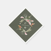 Einfaches Gree Wedding Paper für tropische Blütenb Serviette (Ecke)