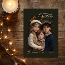 Einfaches Green Frohe Weihnachts-Script-Foto