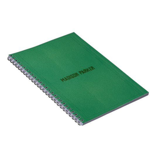Einfaches Green Leather Notebook Notizblock (Rechte Seite)