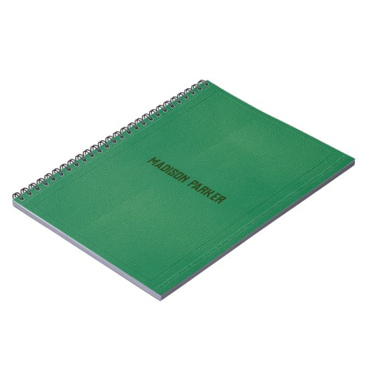Einfaches Green Leather Notebook Notizblock (Linke Seite)