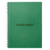Einfaches Green Leather Notebook Notizblock (Vorderseite)