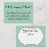 Einfaches Green No Wrapping erfordert Brautparty Begleitkarte (Vorne/Hinten)