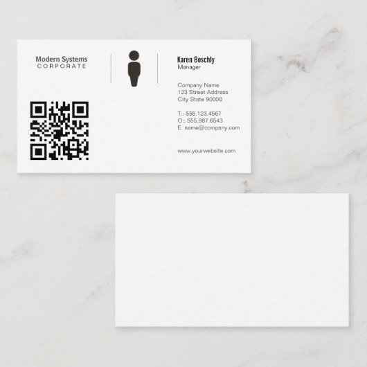 Einfaches Grid | QR-Code Visitenkarte (Vorne/Hinten)