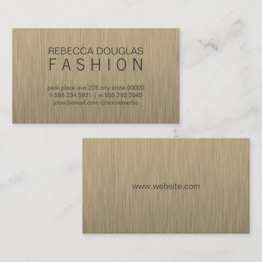 Einfaches Grid-Text (Edelstahl) Visitenkarte (Vorne/Hinten)