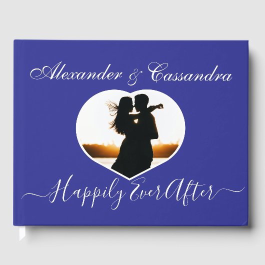 Einfaches griechisches Royal Blue, elegant, Foto W Gästebuch (Vorderseite)