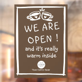 Einfaches großes Coffeeshop-Zeichen mit Logo Fensteraufkleber (Blatt 2)