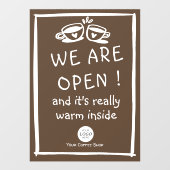 Einfaches großes Coffeeshop-Zeichen mit Logo Fensteraufkleber (Blatt)