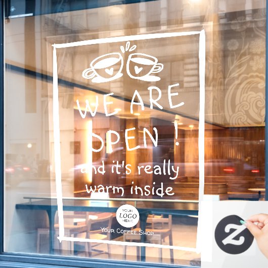 Einfaches großes Coffeeshop-Zeichen mit Logo Fensteraufkleber (Café-Fenster)