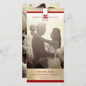 Einfaches großes doppeltes Glück chinesisches Hoch Dankeskarte (Vorne/Hinten)