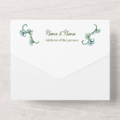 einfaches Grün All In One Einladung (Rückseite)