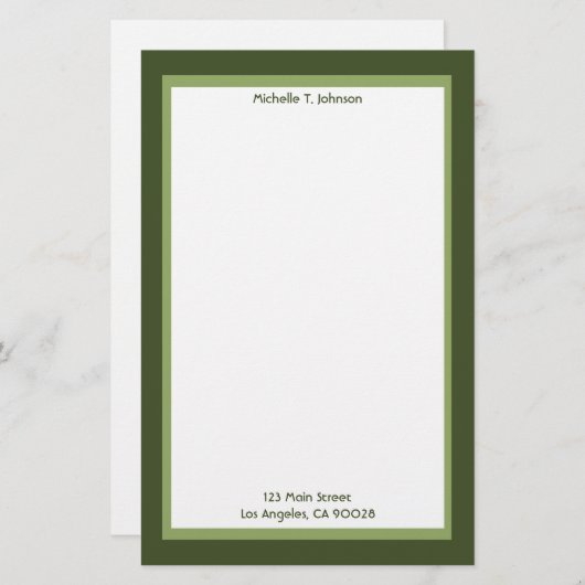 einfaches Grün Briefpapier (Vorne/Hinten)