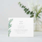 Einfaches Grün, das Save the Date Postkarte (Stehend Vorderseite)