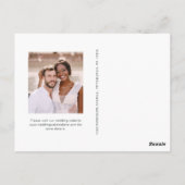 Einfaches Grün-Foto-Hochzeitsszenario speichern Si Postkarte (Rückseite)