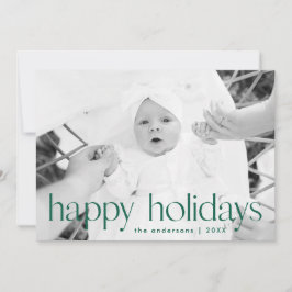 Einfaches Grün-Happy Holidays Foto Feiertagskarte