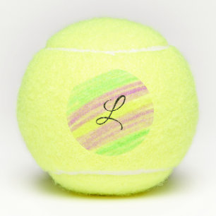 Einfaches grün lila Aquarell fügen Sie Ihr Monogra Tennisbälle