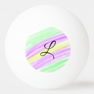 Einfaches grün lila Aquarell fügen Sie Ihr Monogra Tischtennisball