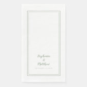 Einfaches Grün Modernes Minimalistisches Hochzeits Serviette (Vorderseite)