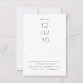 Einfaches Grün Sonderdatum Hochzeit RSVP Karte (Vorderseite)