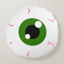 Einfaches grünes Auge Rundes Kissen