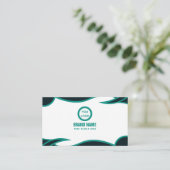 Einfaches Grünes Elegant Visitenkarte (Stehend Vorderseite)
