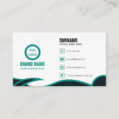 Einfaches Grünes Elegant Visitenkarte (Rückseite)