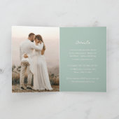 Einfaches, grünes Foto Elegante Hochzeit Einladung (Innenseite)