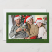 einfaches grünes Foto Feiertagskarte (Vorderseite)