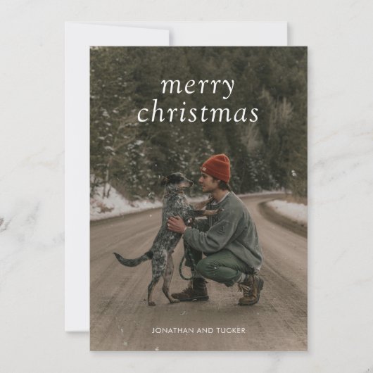 Einfaches grünes Foto Modernes Weihnachten (Vorderseite)