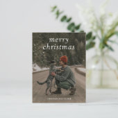 Einfaches grünes Foto Modernes Weihnachten (Stehend Vorderseite)