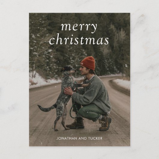 Einfaches grünes Foto Modernes Weihnachten (Vorderseite)