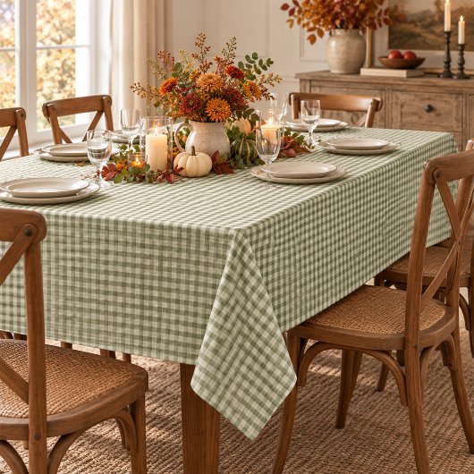 Einfaches grünes Gingham-Muster Tischdecke