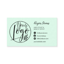 Einfaches, grünes Haarschminken-Foto-Logo qr