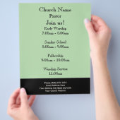 Einfaches grünes Kirchenflyer, Besuchen Sie unsere Flyer (Hand)
