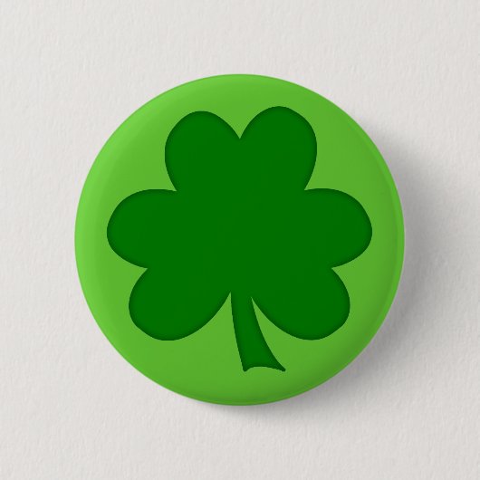 Einfaches grünes Kleeblatt St Pats Day Button (Vorderseite)
