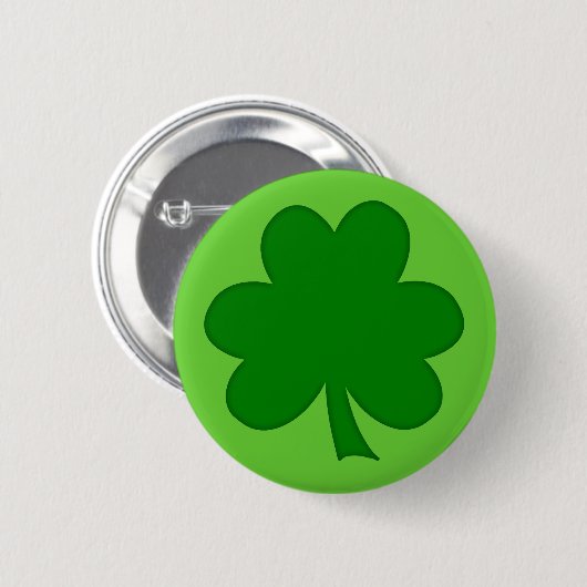 Einfaches grünes Kleeblatt St Pats Day Button (Vorne & Hinten)