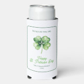 Einfaches grünes Kleeblatt zum Happy St. Patrick's Selters Dosenkühler (Seltzer Vorderseite)